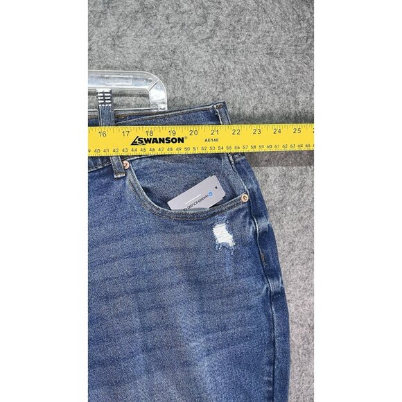 Warehouse One High Rise Vintage Straight 20+ R Distressed Jeans NWT - Picture 7 of 12